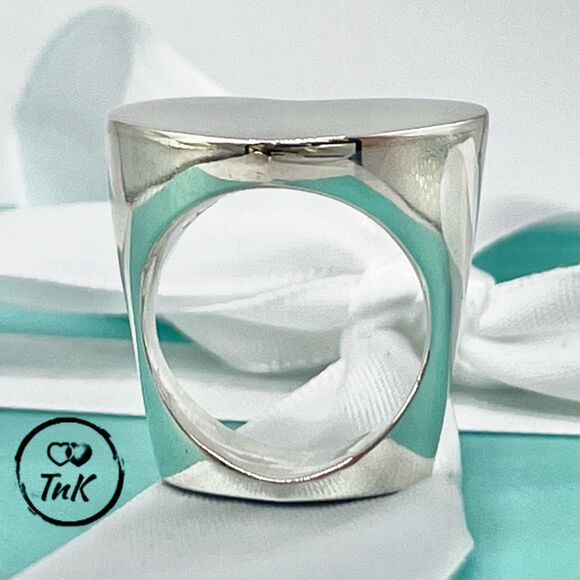 Like New Tiffany & Co Paloma Picasso Double Modern Heart Ring - Silver - sz 7 - Picture 6 of 15